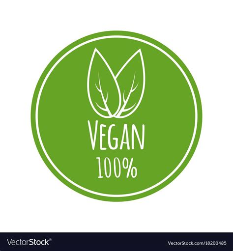 Vegan logo round eco green vector image on VectorStock | Round logo ...