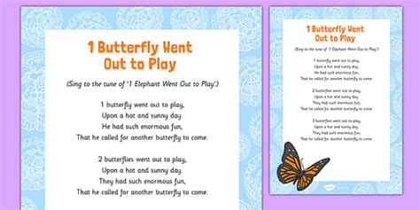 1 Butterfly Went Out to Play Song (Teacher-Made)