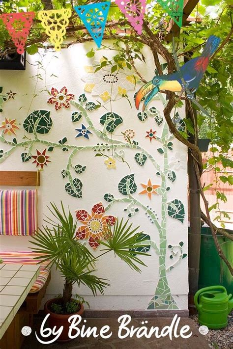 Garden wall with mosaic garden – Artofit