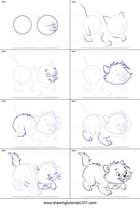 How to Draw Toulouse from The Aristocats Printable Drawing Sheet by ...