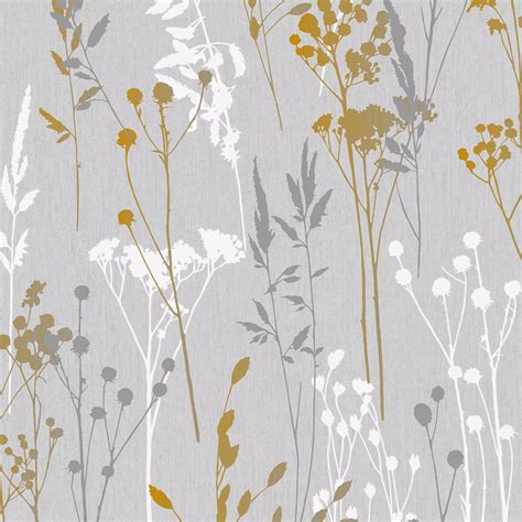 Superfresco Easy Grey & yellow Floral Wallpaper | Departments | DIY at B&Q