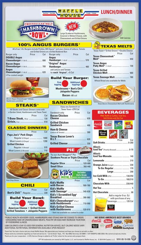 The Waffle House menu | Waffle house menu, Waffle house menu prices ...