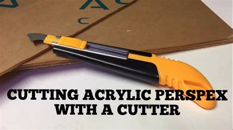 How to cut Acrylic Perspex with a cutter - YouTube