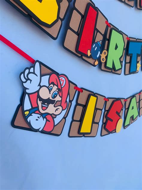 Super Mario Birthday Banner | Etsy