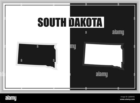 Flat style map of State of South Dakota, USA. South Dakota outline ...