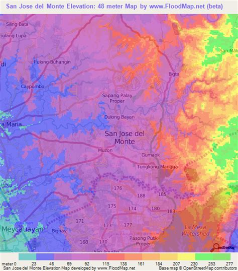 Elevation of San Jose del Monte,Philippines Elevation Map, Topography, Contour