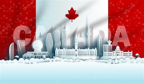 Premium Vector | Travel landmarks architecture of Canada in Toronto and ...