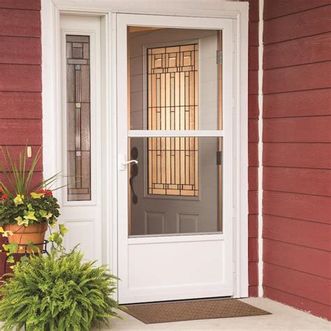 LARSON Southport 36-in x 81-in White Mid-View Aluminum Storm Door in the Storm Doors department ...