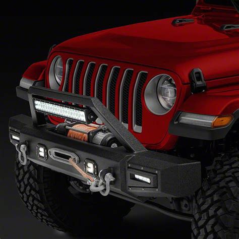 Front Bumper with 20 in. LED Light Bar for 18-19 Jeep Wrangler JL ...