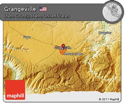 Free Physical 3D Map of Grangeville