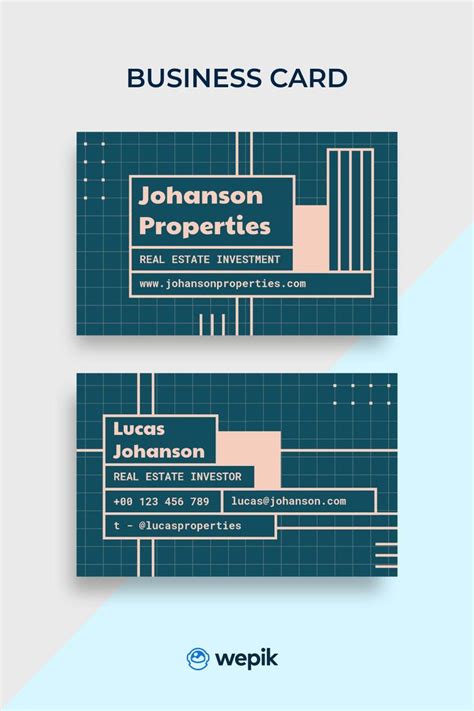 Free Modern Grid Investor Real Estate Business Card template