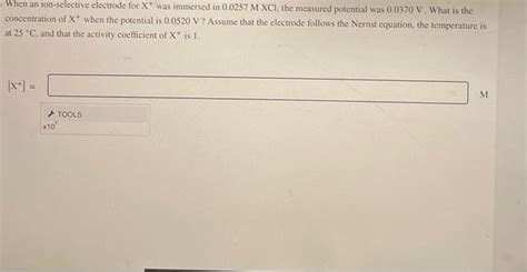 Solved When an ion-selective electrode for X+was immersed in | Chegg.com