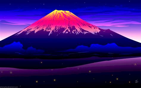 Download Mount Fuji Purple Wallpaper - WallpapersHigh