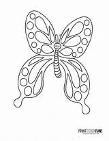 60  butterfly coloring Pages & Clipart Collection With Both Easy sketch template