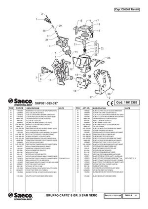 Gaggia Brera Parts Diagram