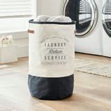 Better Homes & Gardens Ivory/Grey Canvas Laundry Hamper, 16" x 25" - Walmart.com