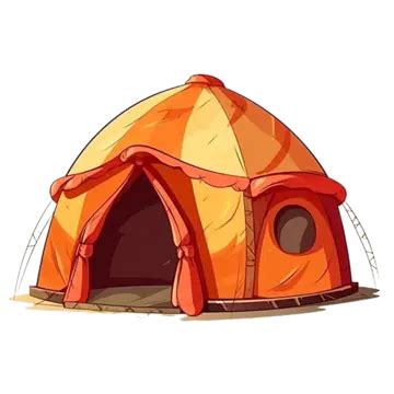 Unique Creative Tent Cartoon, Orange, Camping Tent, Cartoon Tent PNG Transparent Image and ...