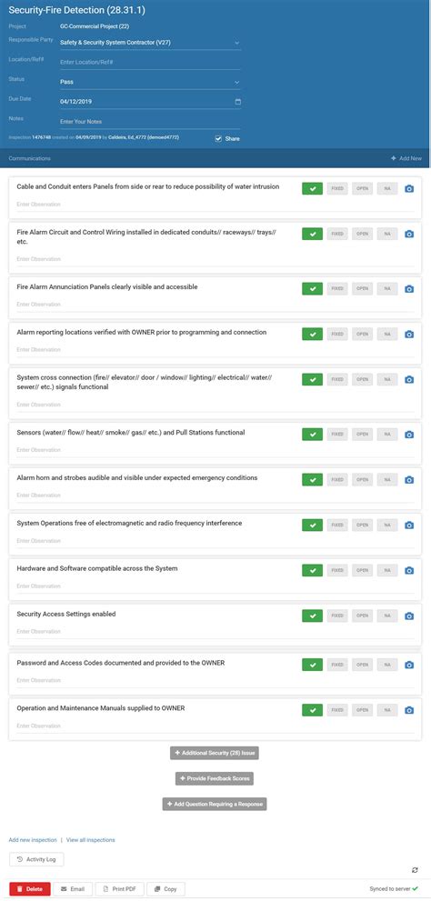 Fire Detection and Alarm Inspection Checklist l Speciality Contractor