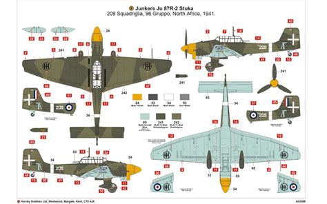 Airfix A03089 Junkers Ju87B-2/R-2 Stuka 1:72 | Junker, Decal sheets, Military diorama