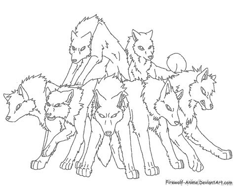 Pack of Wolves Lineart by Firewolf-Anime on DeviantArt