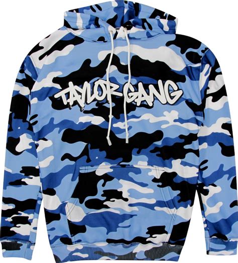 Taylor Gang Blue Camo Logo Merch Hoodie | INC STYLE