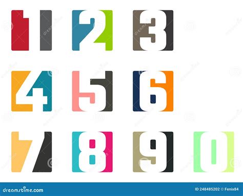 Logo Numbers. Set Of Vector Symbols For Numeric Logotypes: 1, 2, 3, 4 ...