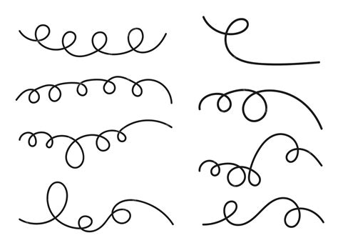 Free Vector | Curly lines hand drawn elements