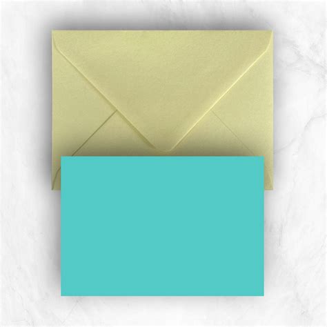 Turquoise A6 Blank Cards and Yellow Envelopes – Pemberly Fox