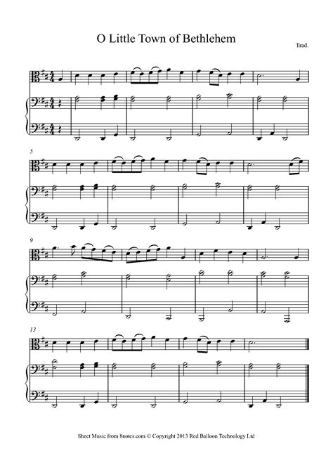 O Little Town of Bethlehem for Viola - Free Sheet music for Viola ...