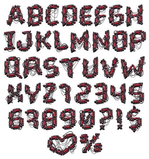 Terminator Alphabet- PNG letter set | Handmadefont.com