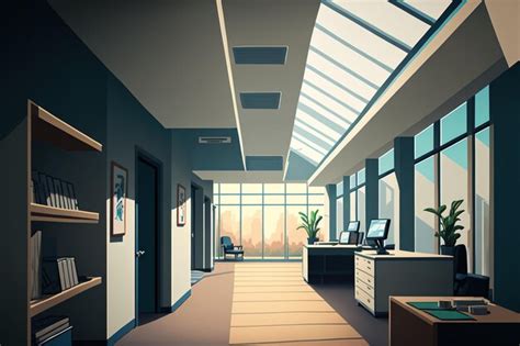 Premium AI Image | Vacant contemporary office buildings interior open ...