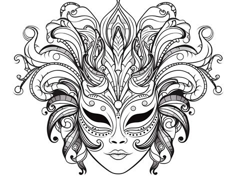 Masquerade Mask Coloring Page - Coloring Page