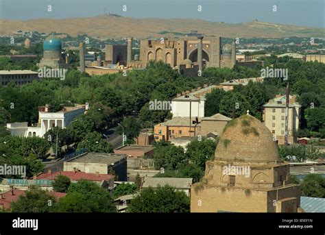 View over city from Hotel Samarkand, Samarkand, Uzbekistan, Central Asia Stock Photo - Alamy