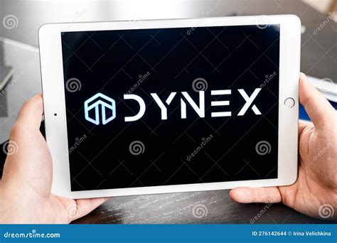 Russia Moscow 25.04.23 Logo of Dynex Mining Coin in Tablen Screen. Cryptocurrency DNX Token ...