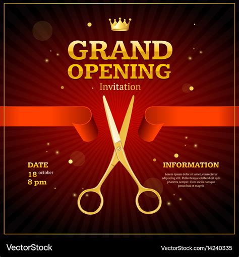 Grand opening invitation card Royalty Free Vector Image