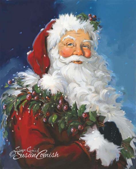 Susan Comish Art, "Berry Christmas Santa"