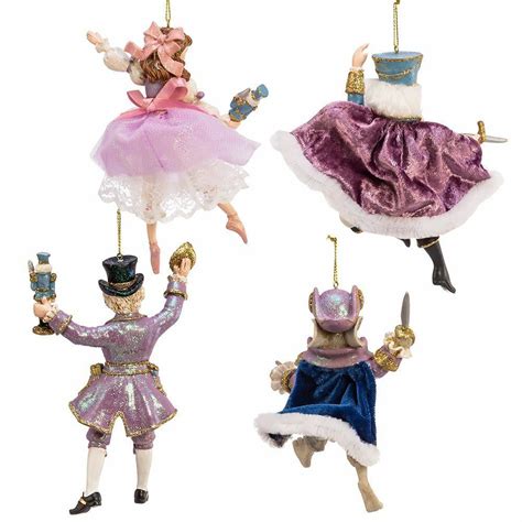 KURT ADLER 6" NUTCRACKER SUITE BALLET DELUXE 4 PIECE XMAS ORNAMENT SET ...