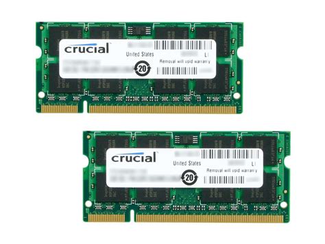 Crucial 8gb 2 X 4gb 200 Pin Ddr2 So Dimm Ddr2 667 Pc2 5300 Laptop ...