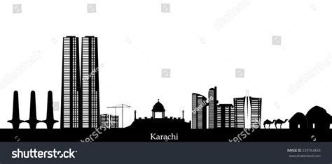 Karachi Pakistan Skyline With Camels Stock Vector 229763833 : Shutterstock