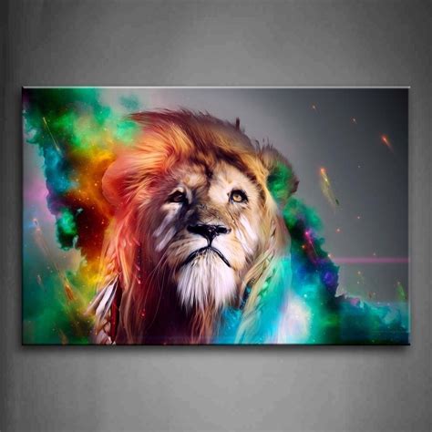 Top 15 of Abstract Lion Wall Art