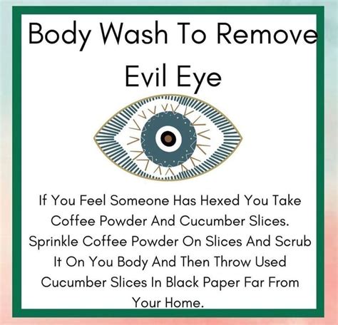 an eye with the words, body wash to remove evil eye if you feel someone ...