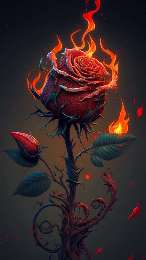 Fire Rose iPhone Wallpaper HD - iPhone Wallpapers