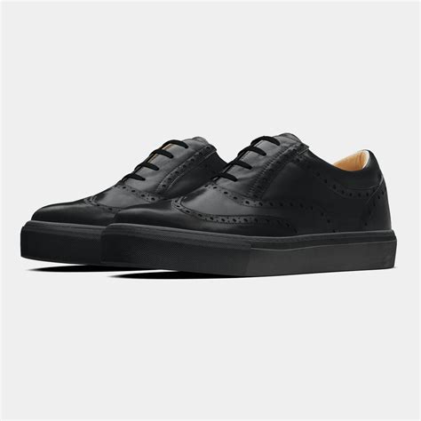 Black leather wingtip brogue Sneakers