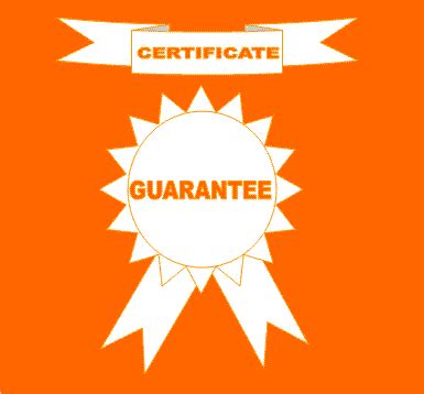 Product guarantee Certificate format