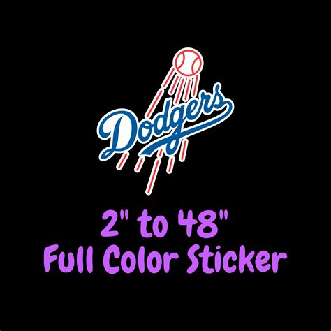 Los Angeles Dodgers – Dodgers With Baseball – Full Color Vinyl Sticker – Custom Size – Biggest ...