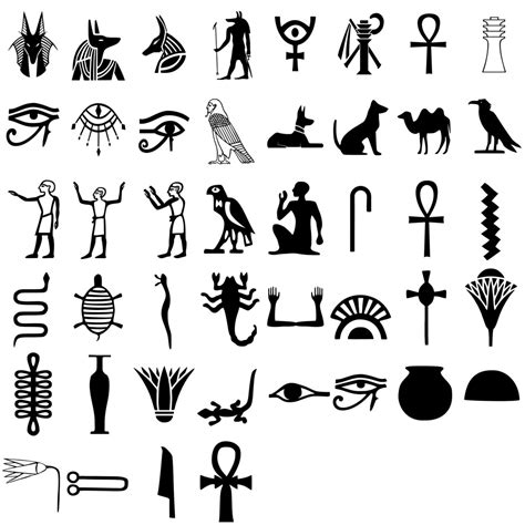 Egyptian Hieroglyphics Set 44 Separated SVG Designs, Including Anubis ...