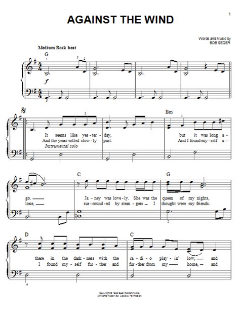 Against The Wind | Sheet Music Direct