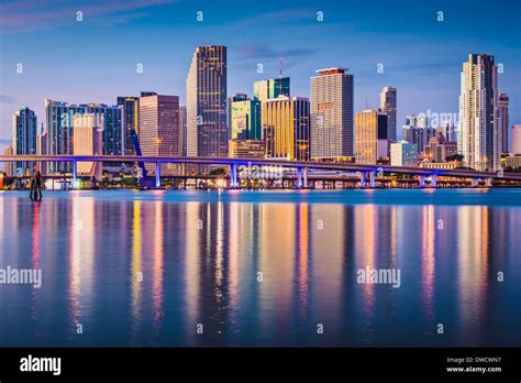 Miami, Florida, USA downtown skyline at dawn Stock Photo - Alamy