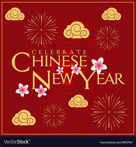 Celebrate chinese new year card minimal design Vector Image