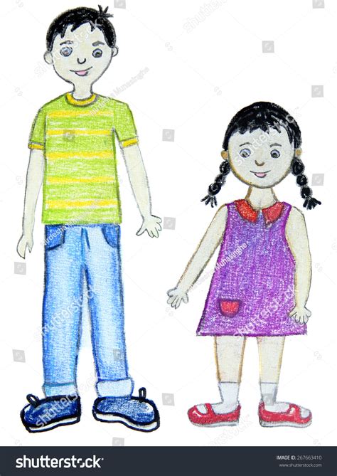 Drawing Brother Sister Stock Illustration 267663410 | Shutterstock